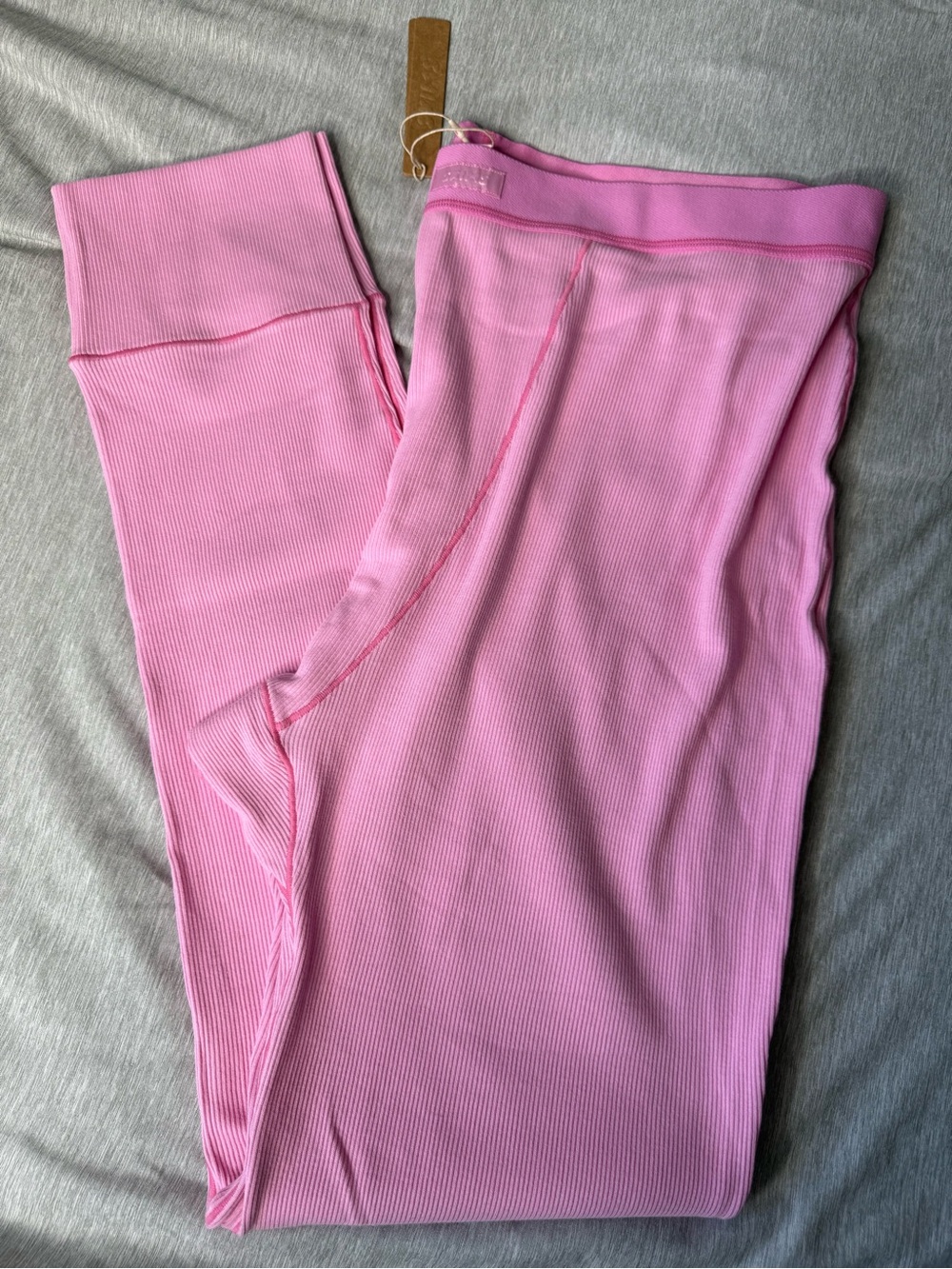 SKIMS Pink Ribbed Leggings